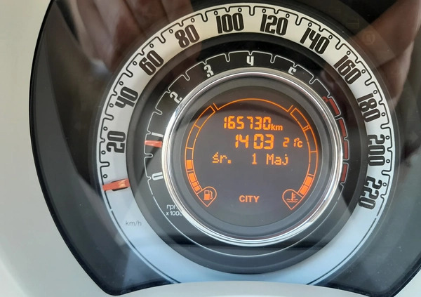 Fiat 500 cena 19900 przebieg: 165730, rok produkcji 2010 z Tykocin małe 352